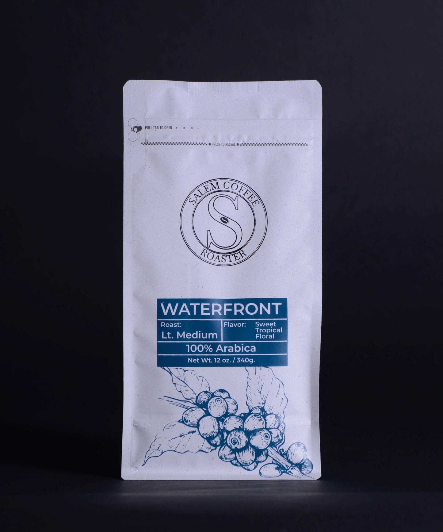 Waterfront Roast (light/medium) 100% Arabica Specialty Coffee Roast: Light/Medium Flavor Notes: Fruity, Tropical, Honey