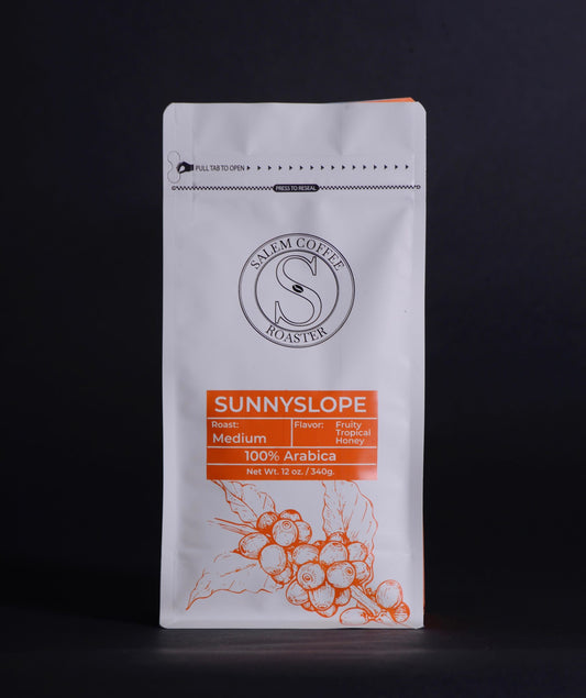 Sunnyslope Roast (medium) 100% Arabica Specialty Coffee Roast: Medium Flavor Notes: Fruity, Tropical, Honey
